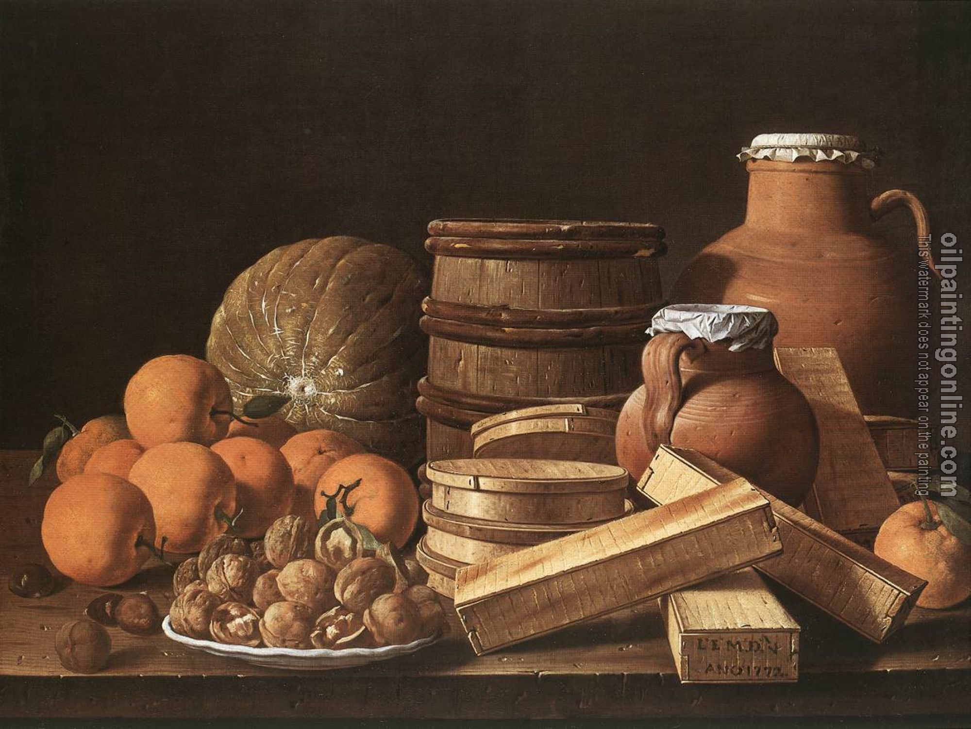 Melendez, Luis Egidio - Still Life with Oranges and Walnuts